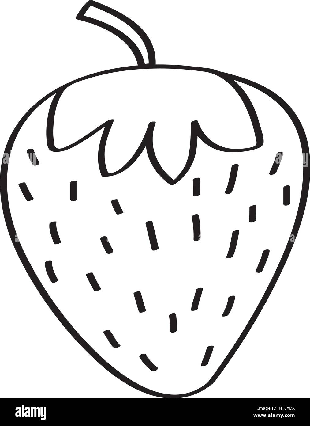 Strawberry Fresh Fruit Drawing Icon Stock Vector Image U0026 Art Alamy