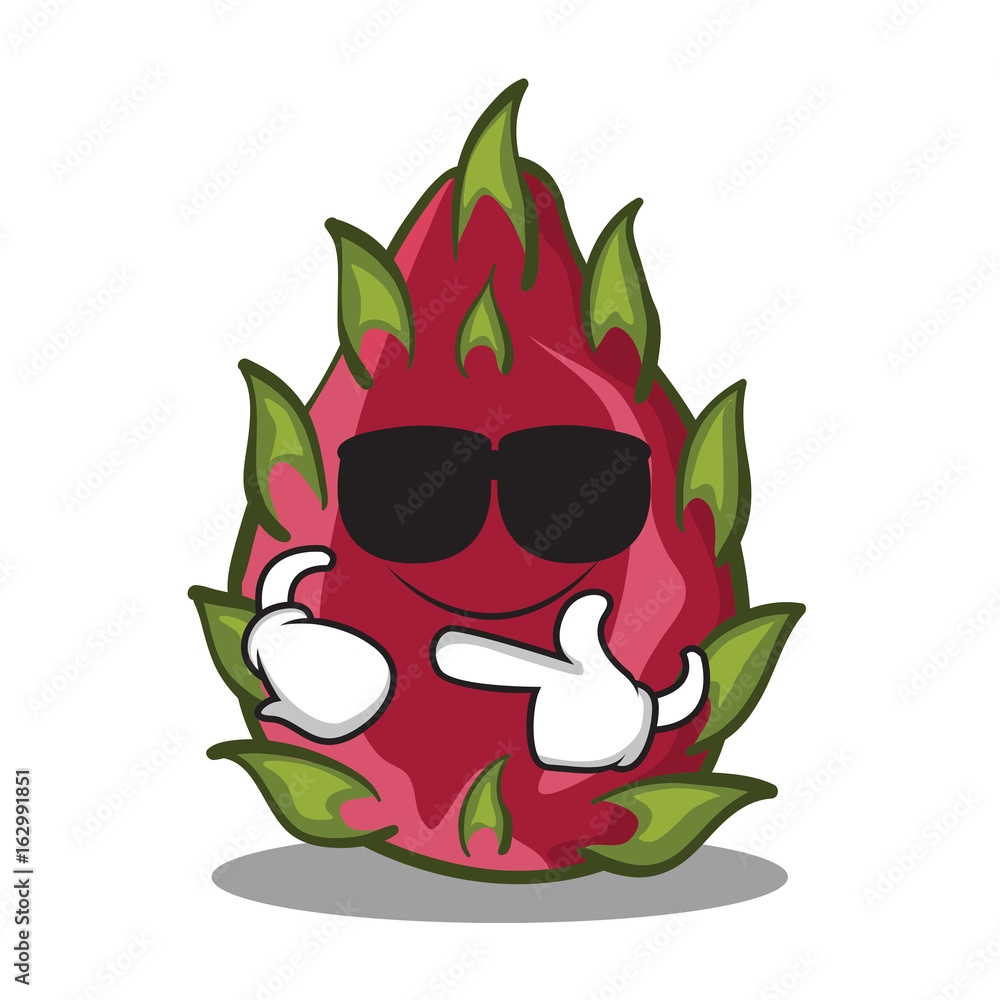 Super Cool Dragon Fruit Character Cartoon Stock Vector Adobe Stock