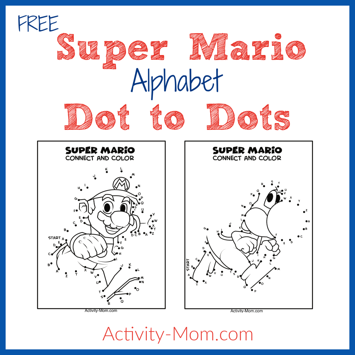 Super Mario Dot To Dot Activity For Kids free Printable The 