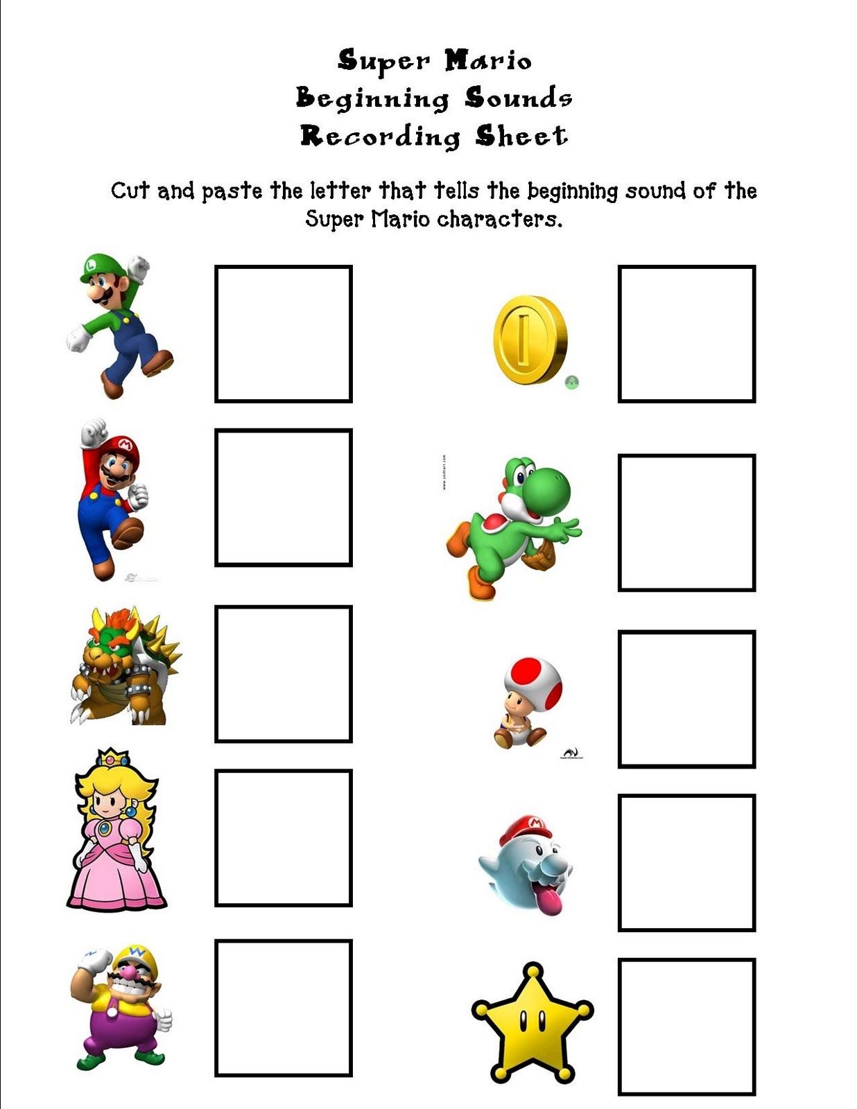 Super Mario Printable Activities