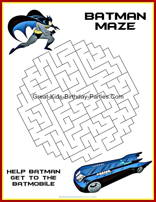 batman activities printable