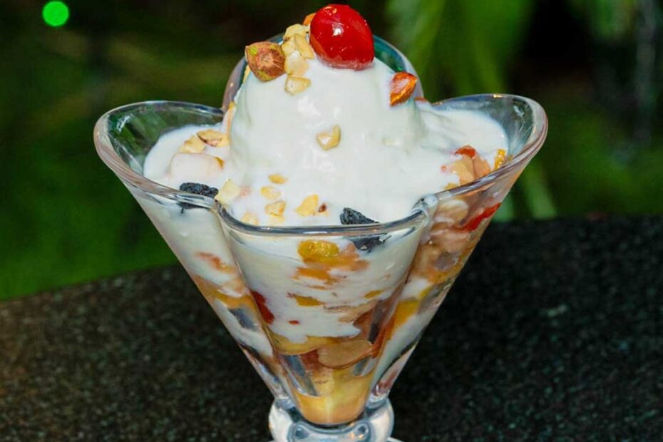 Tasty U0026 Healthy Fruit Salad With Ice Cream In Bangalore Sreeraj Lassi Bar