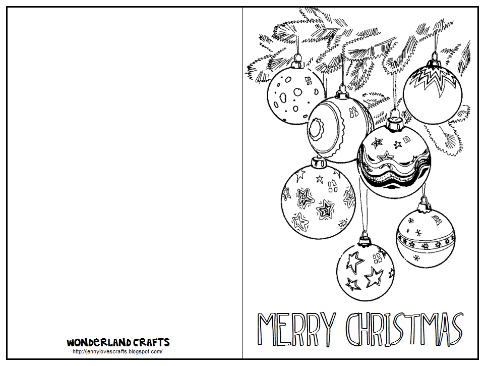 christmas card colouring template printable