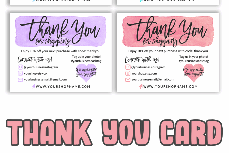 Thank You Card For Small Business Printable