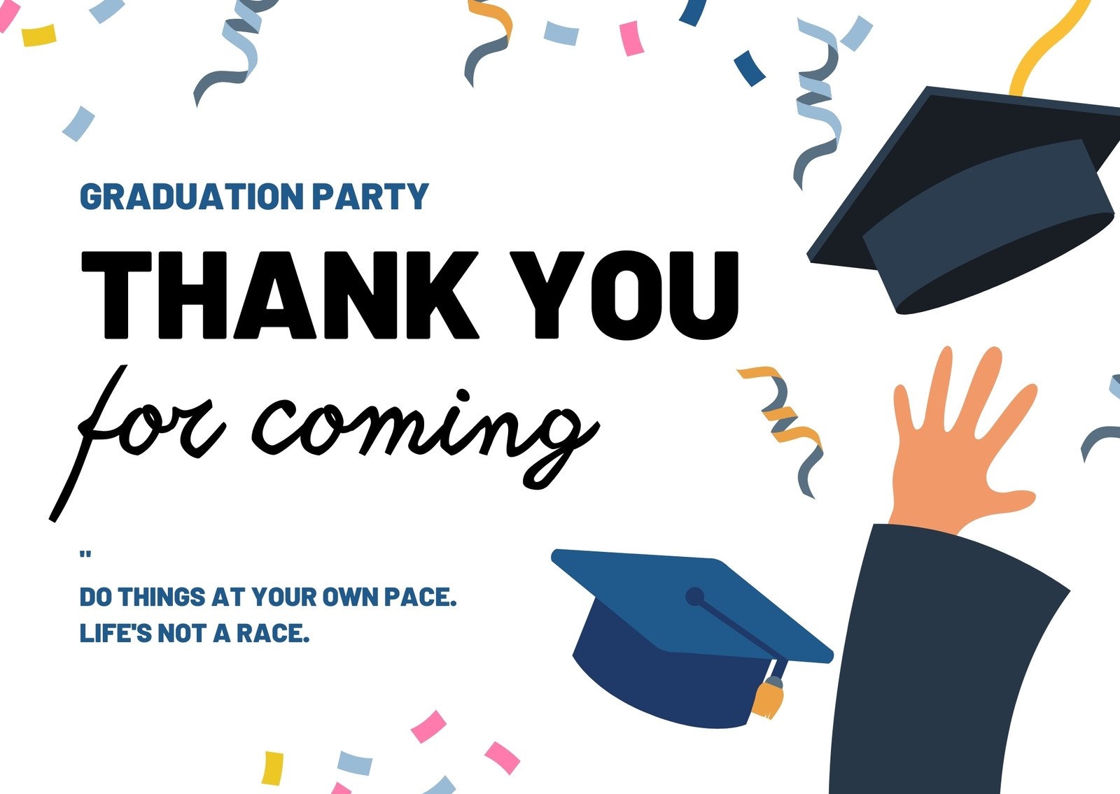 free printable graduation thank you card template 5x7