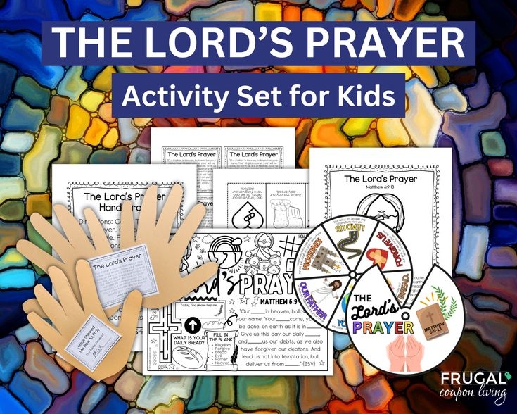 The Lord 39 s Prayer Craft Printable Set For Kids How To Pray Bible