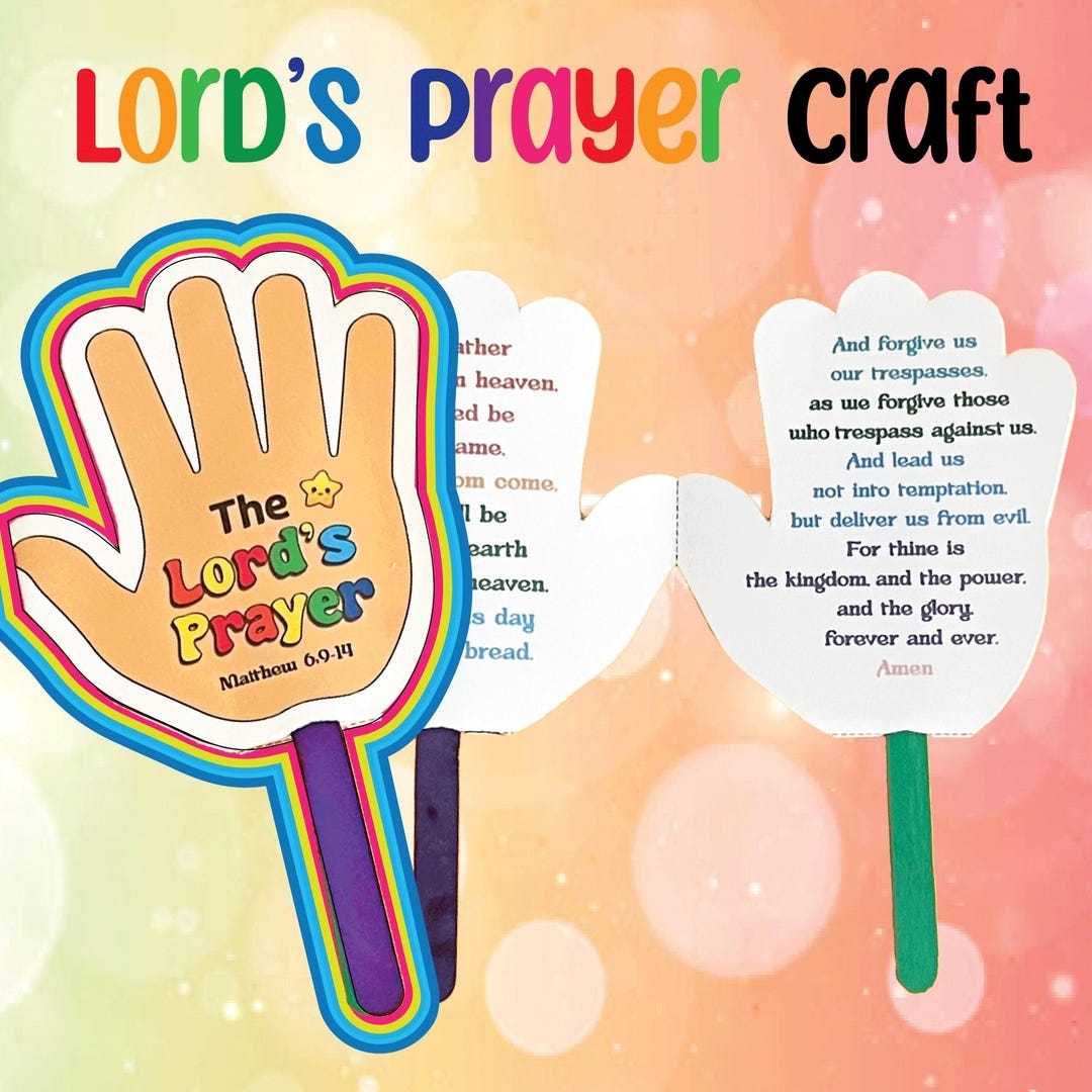 The Lord 39 s Prayer Hands Craft For Kids Printable Bible Activity With 