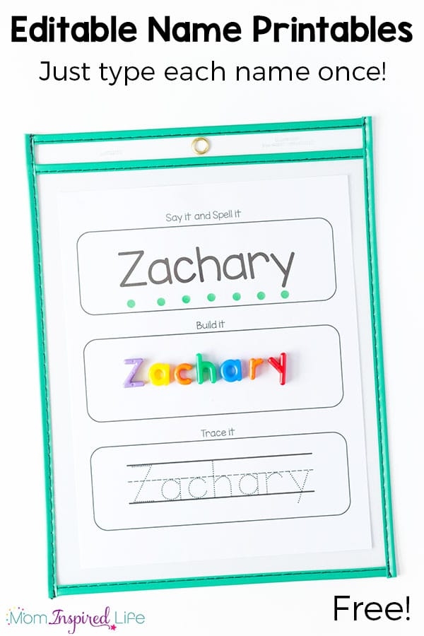 free printable name activities for preschoolers
