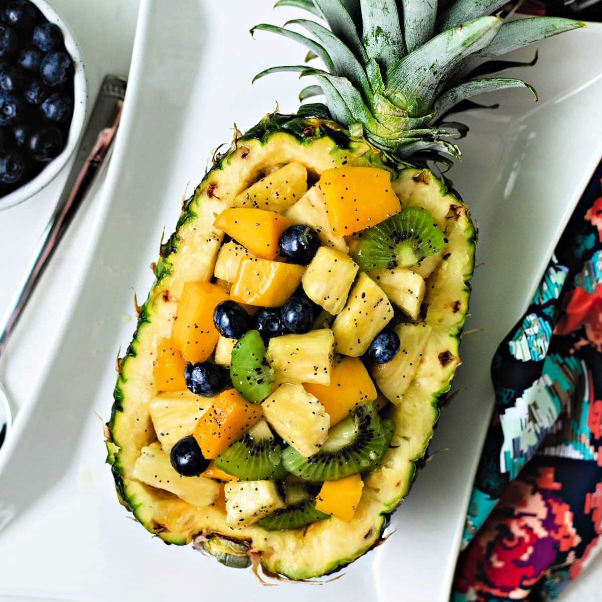Tropical Fruit Salad With Honey Lime Dressing