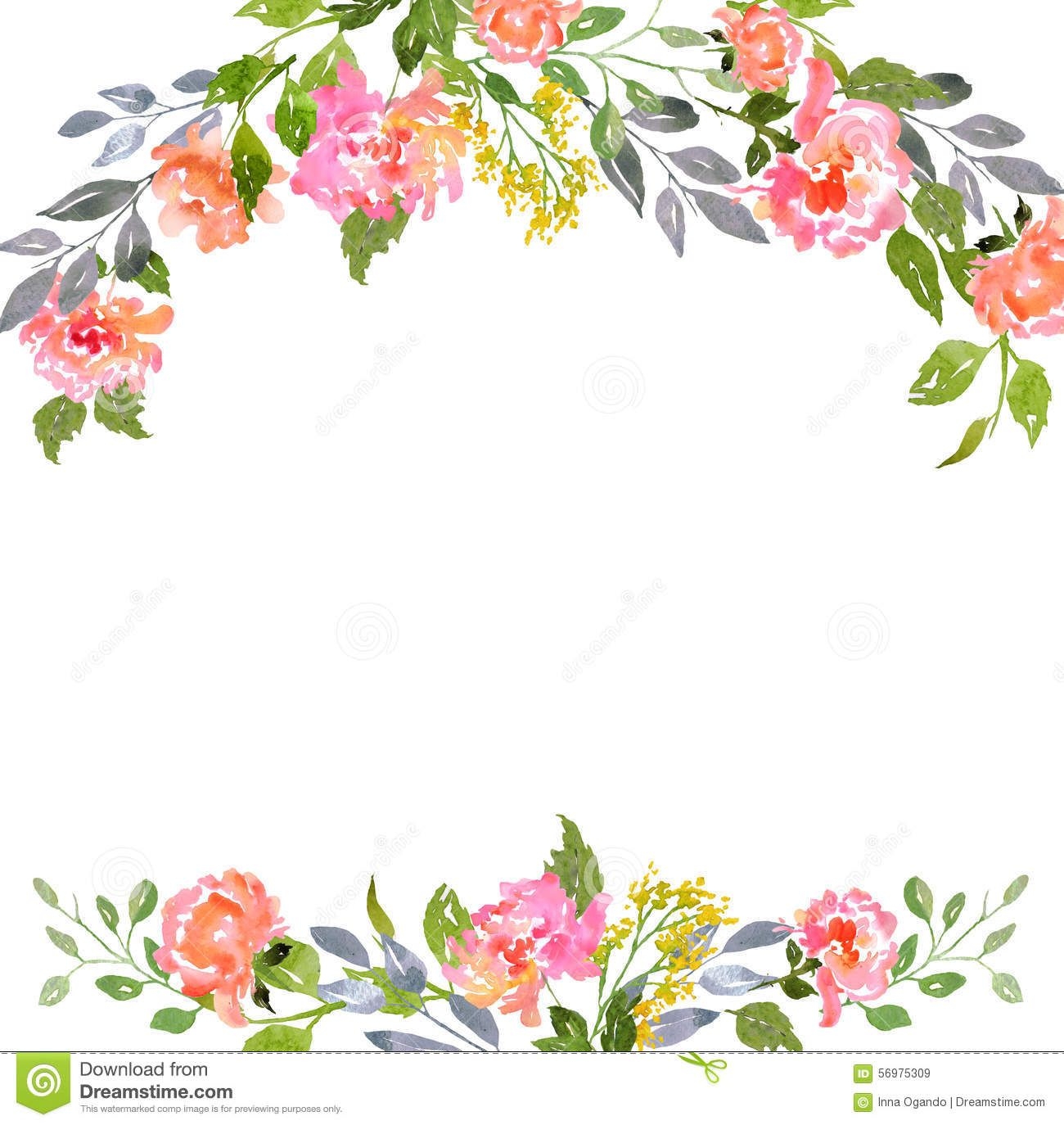 Watercolor Floral Card Template