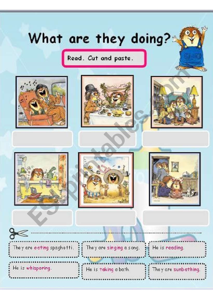 What Are They Doing With Little Critter ESL Worksheet By Azza 20