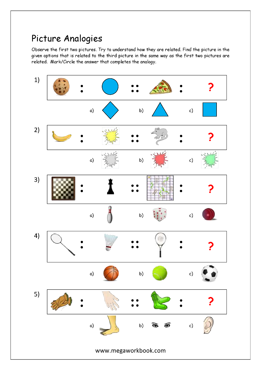 Worksheet On Logical Reasoning Kindergarten