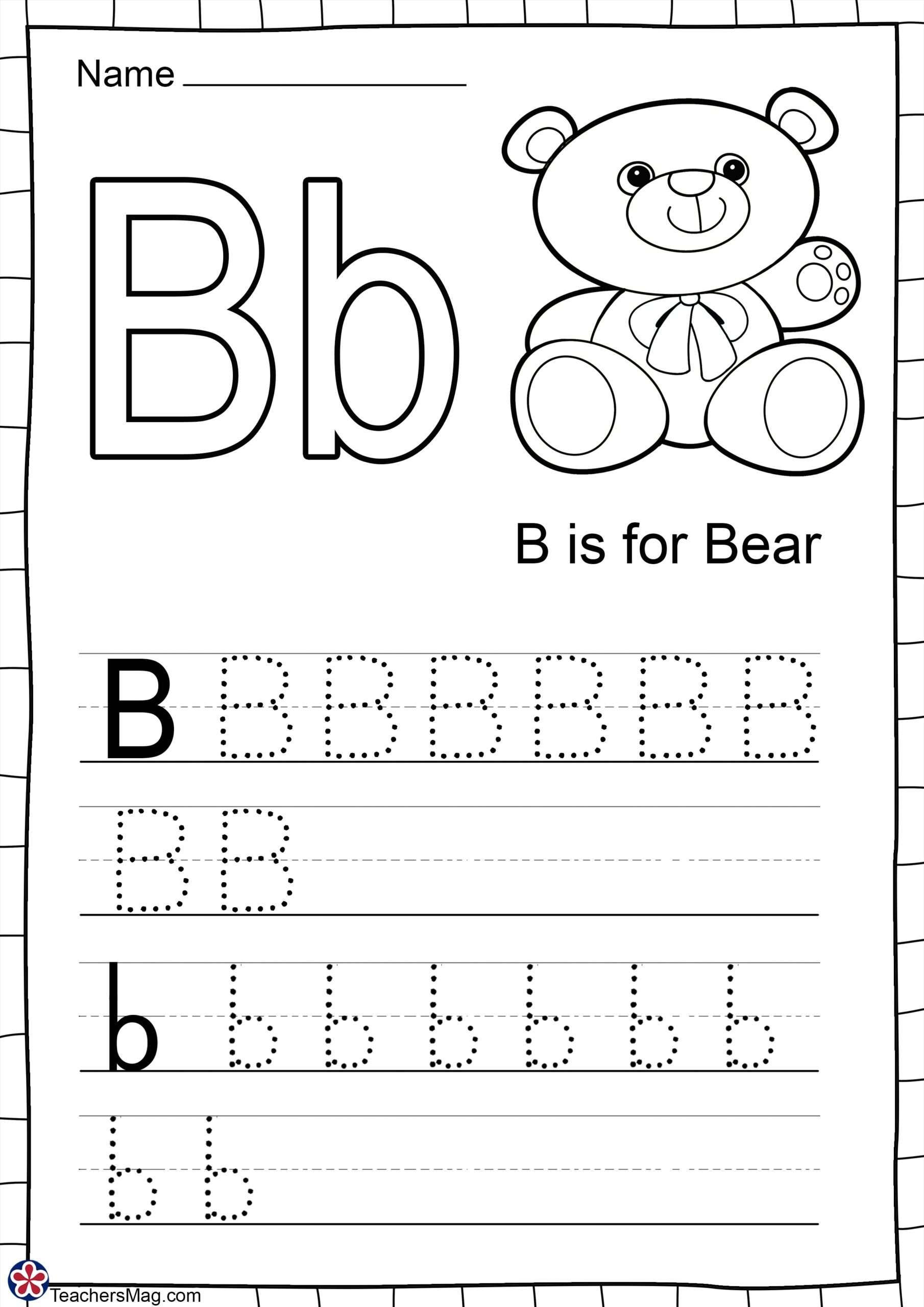 Worksheets For The Letter B