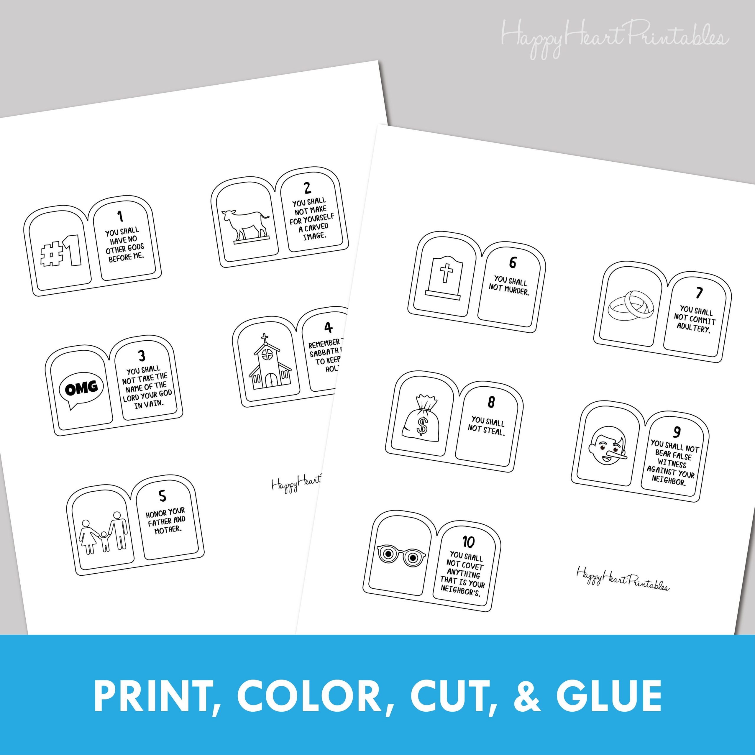 free printable 10 commandments finger games