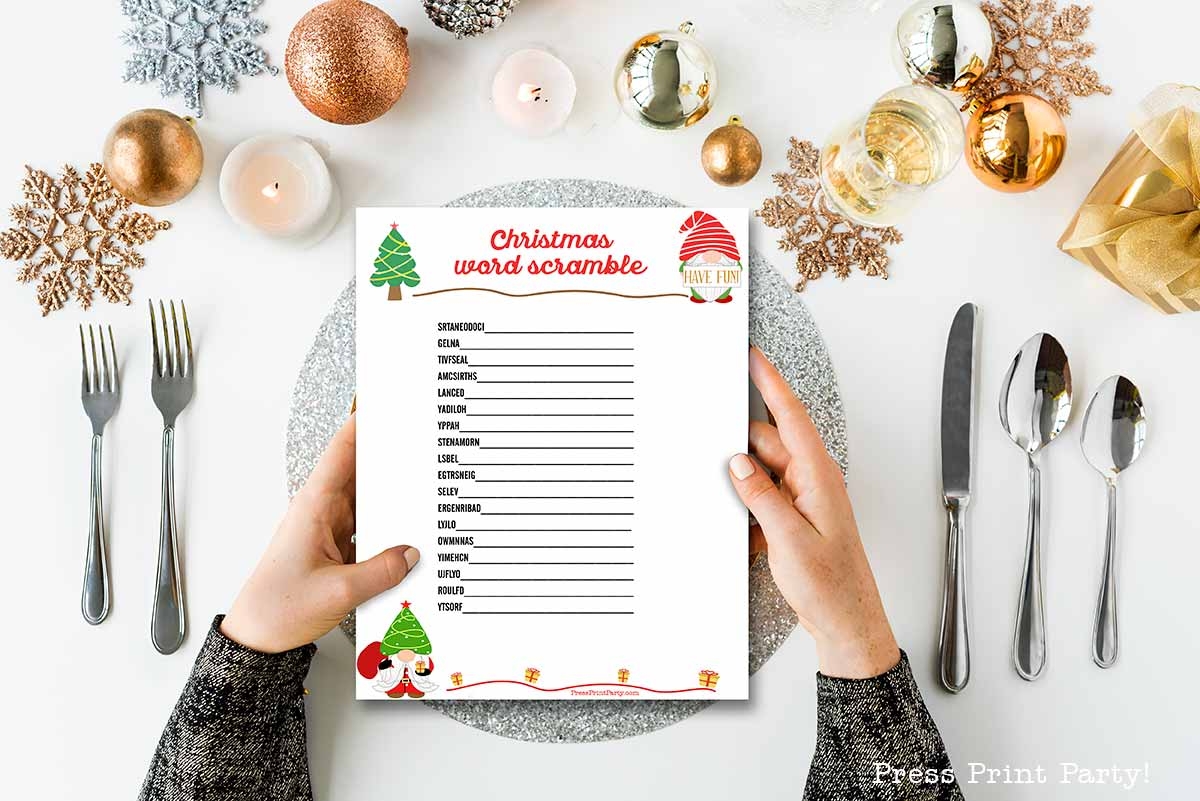 free online printable christmas party games
