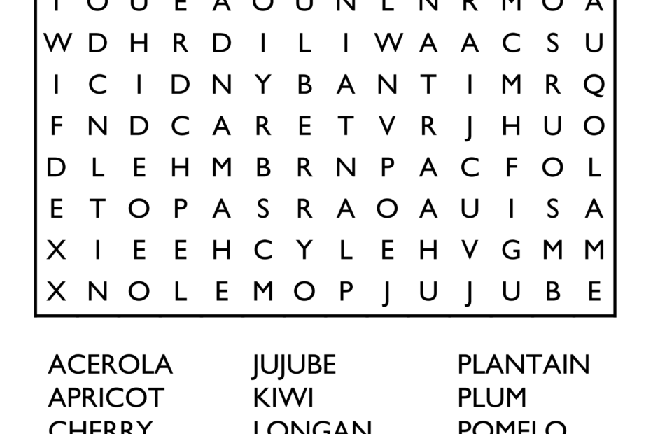 10 Free Printable Word Search Puzzles