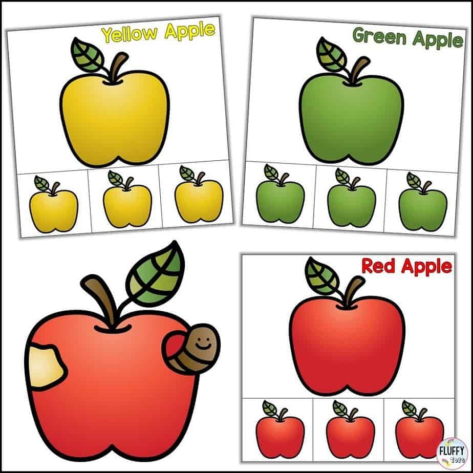 free printable apple learning games preschool