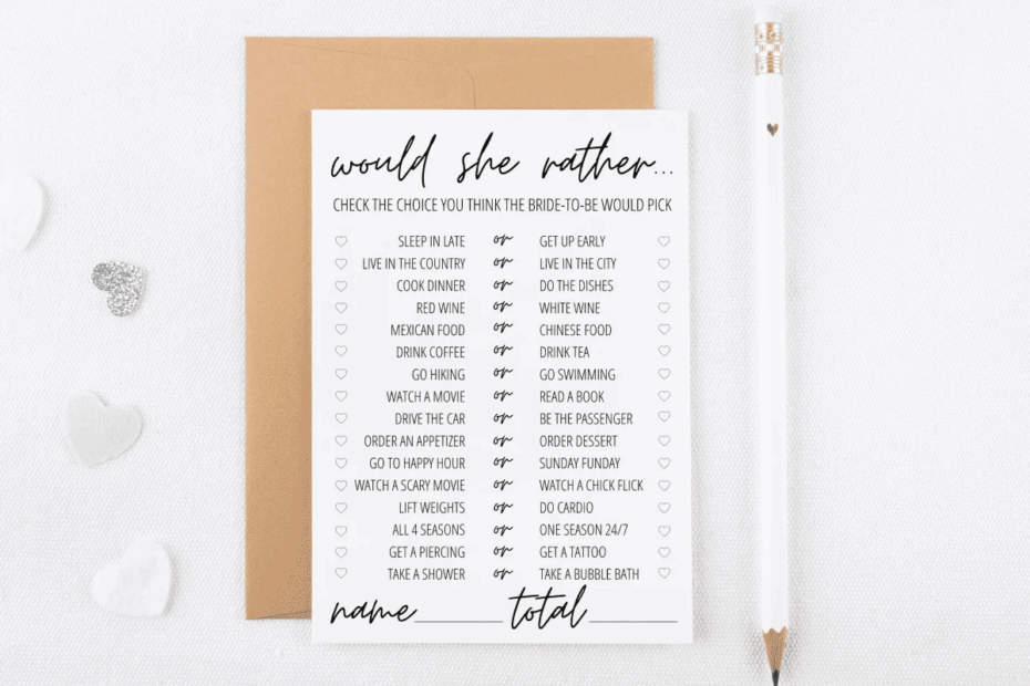12 Free Printable Bridal Shower Games Modern MOH