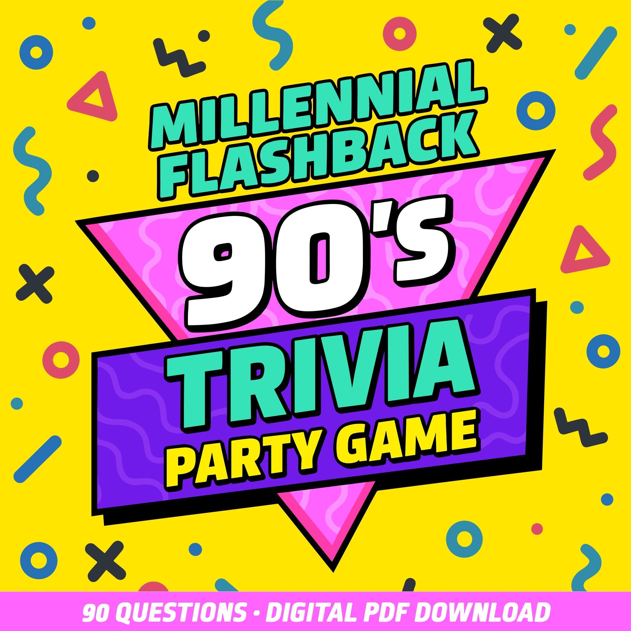 free printable 90's trivia games for growing up in 90's