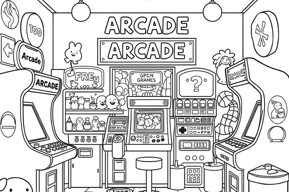 2 Best Arcade Coloring Pages Free Printable PDFs