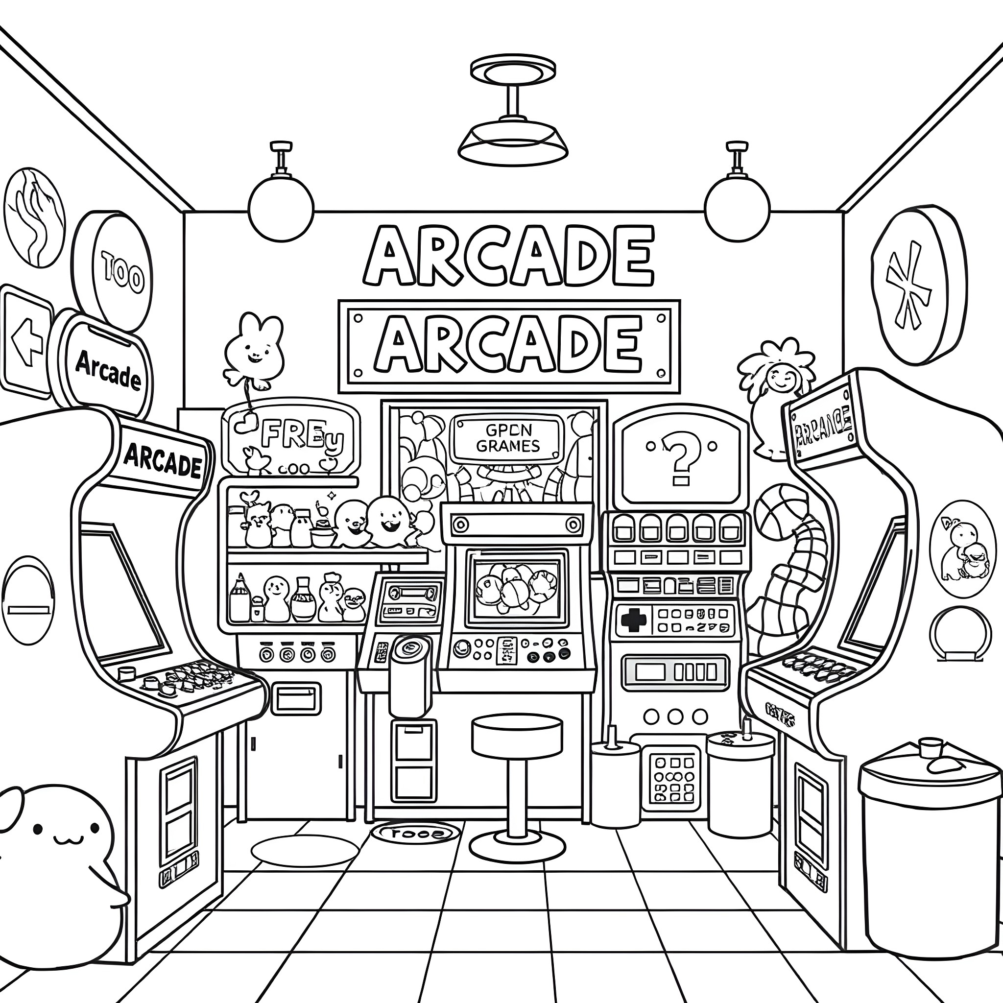 2 Best Arcade Coloring Pages Free Printable PDFs 