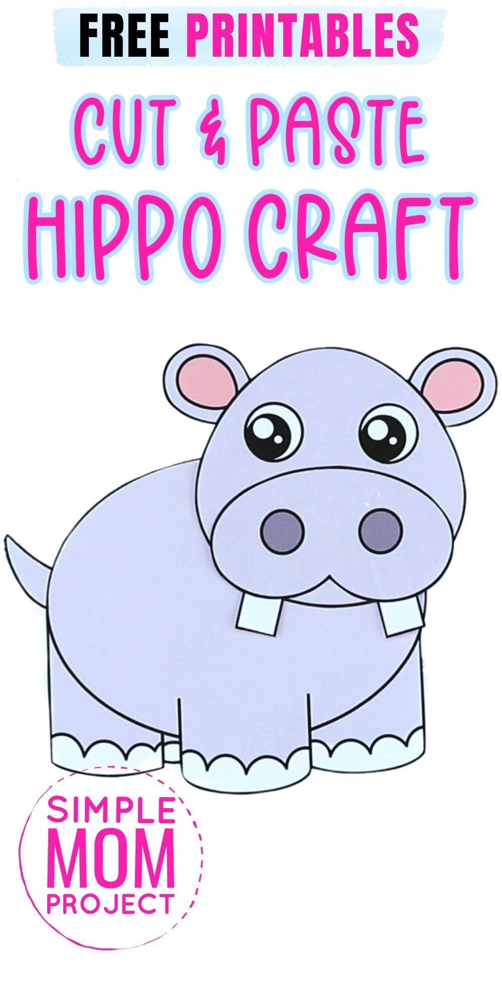 printable hippo craft template