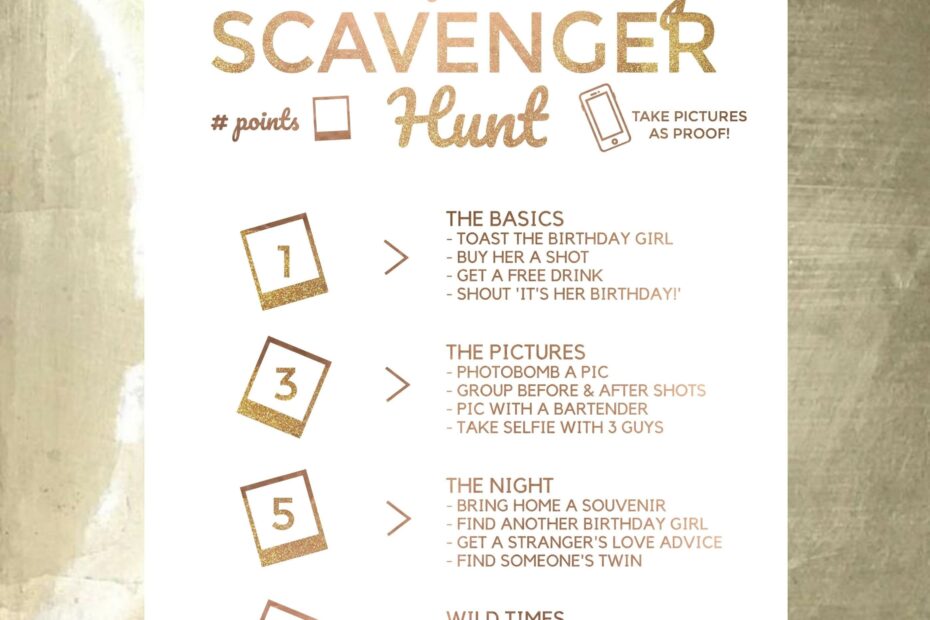 30th Birthday Drinking Game Printable Digital File Birthday Scavenger Hunt Customized Etsy UK