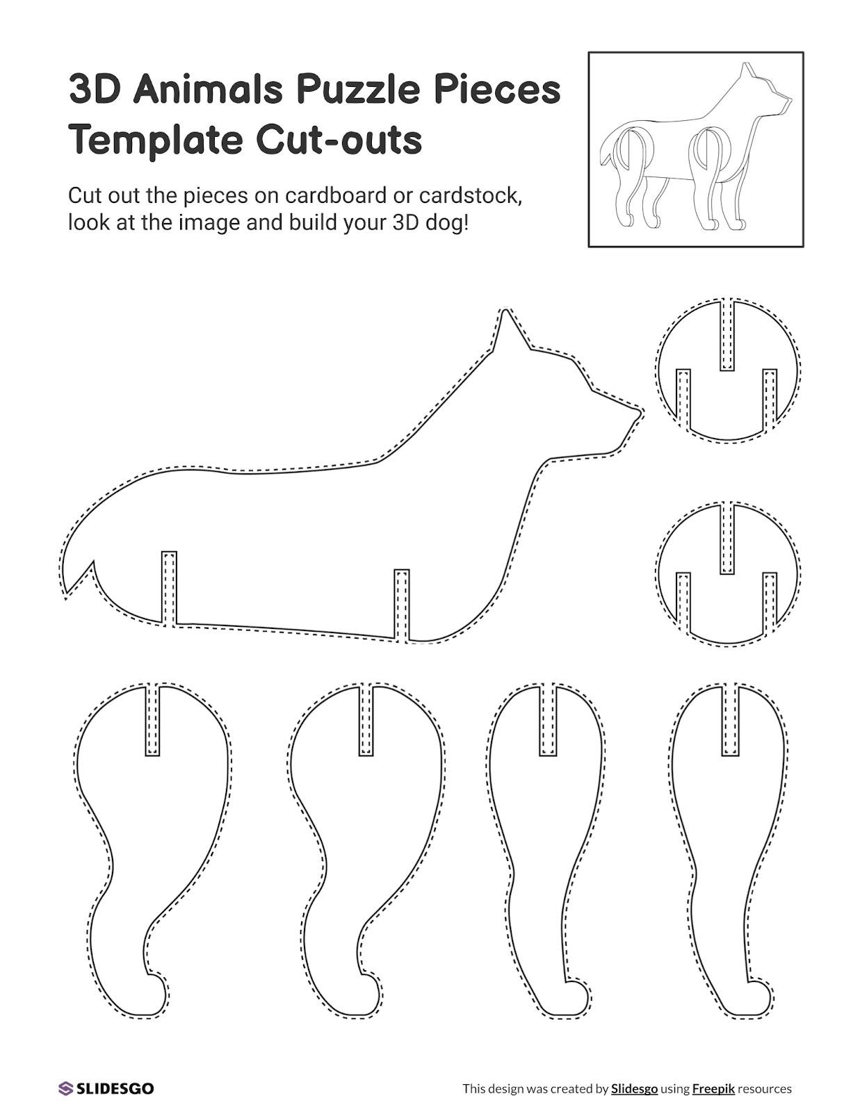 cardboard 3d puzzle template free