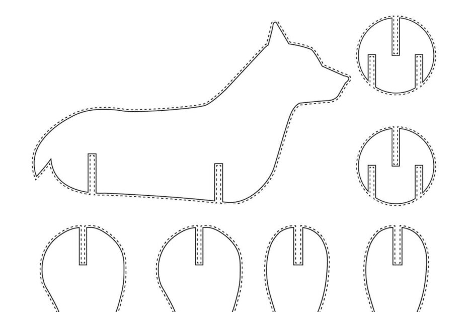 3D Animals Puzzle Pieces Template Cut outs Template