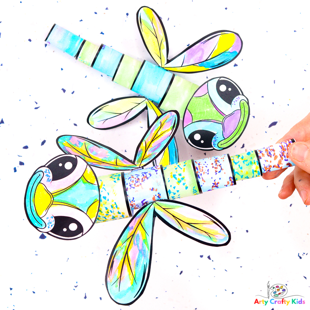 3D Paper Dragonfly Craft Arty Crafty Kids
