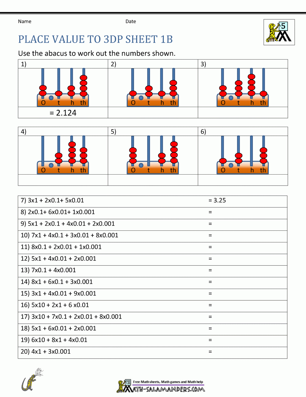 free place value games 5th grade printable