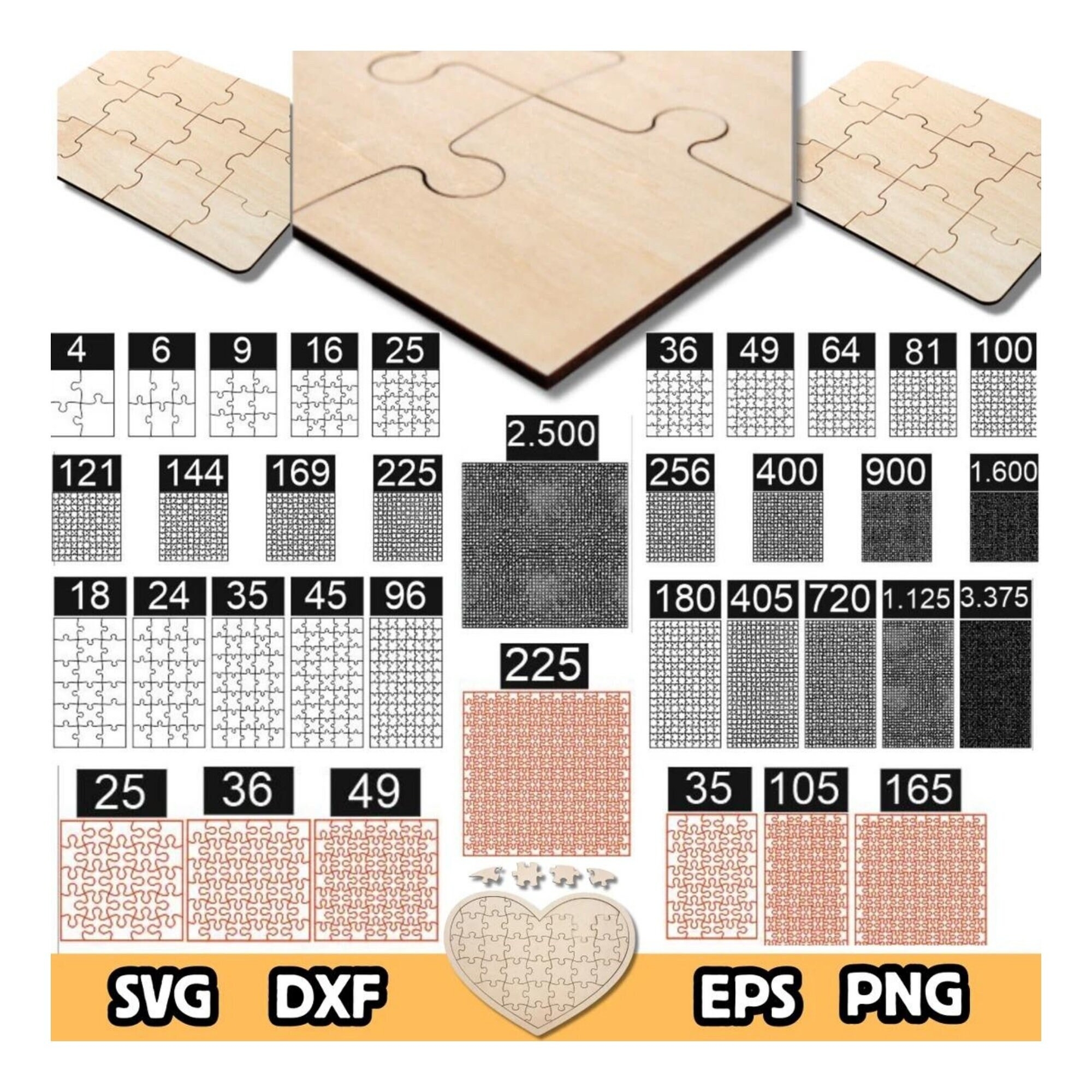 60 piece puzzle template