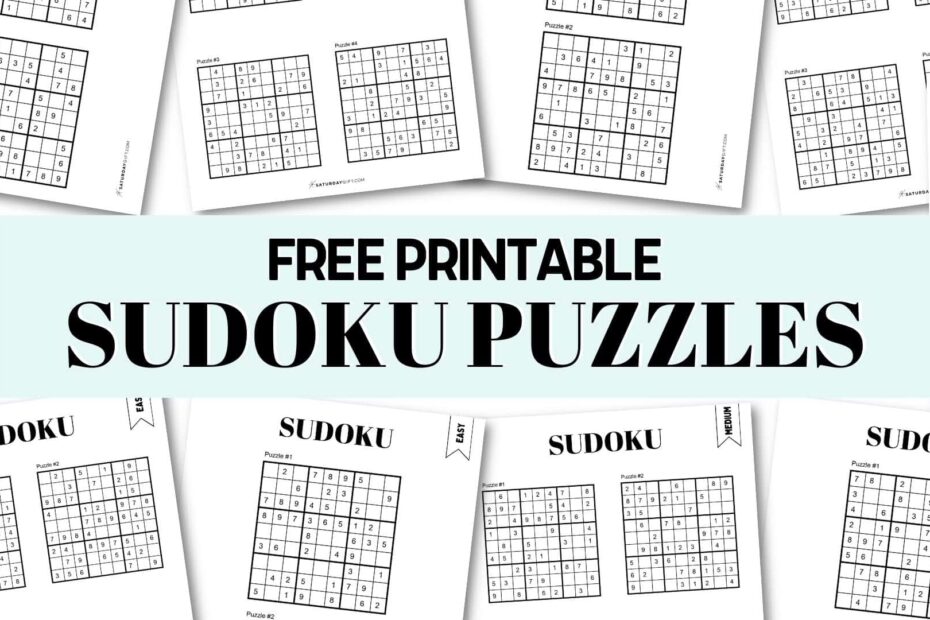 72 Free Printable Sudoku Puzzles SaturdayGift