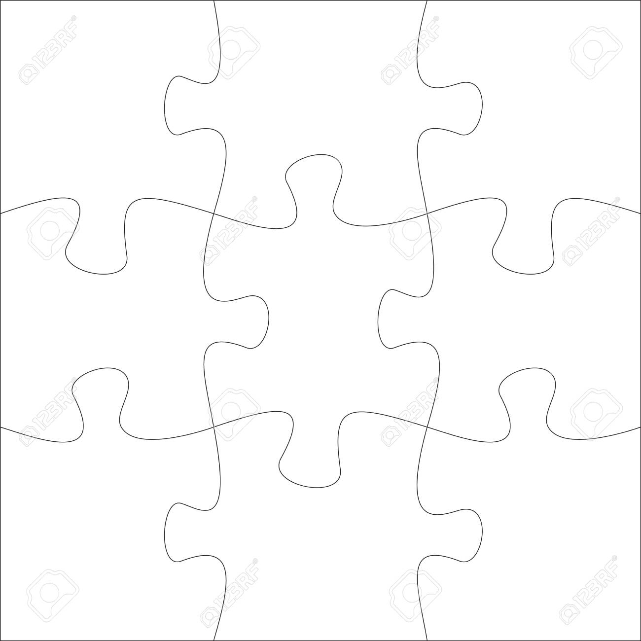 9 piece puzzle template free