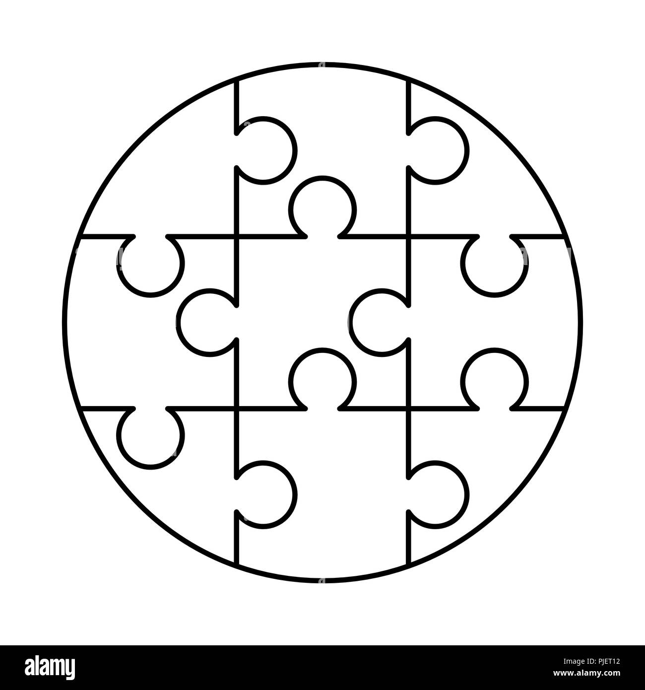 9 piece blank puzzle template