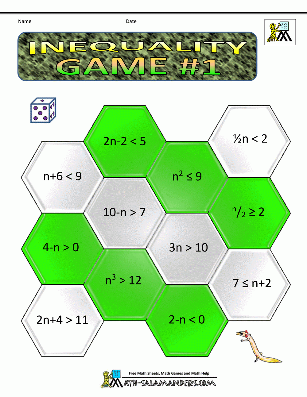 Algebra Math Games