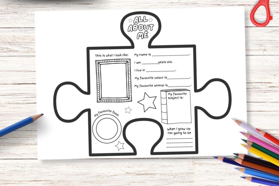 All About Me Jigsaw Puzzle Piece To Print Transition Activity