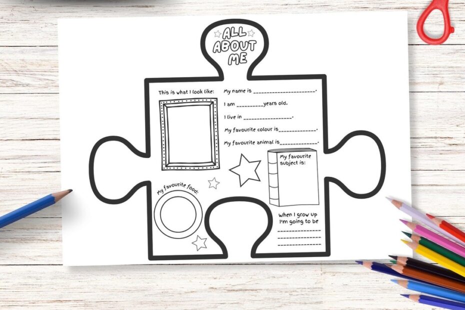 All About Me Jigsaw Puzzle Piece To Print Transition Activity Instant Download Etsy