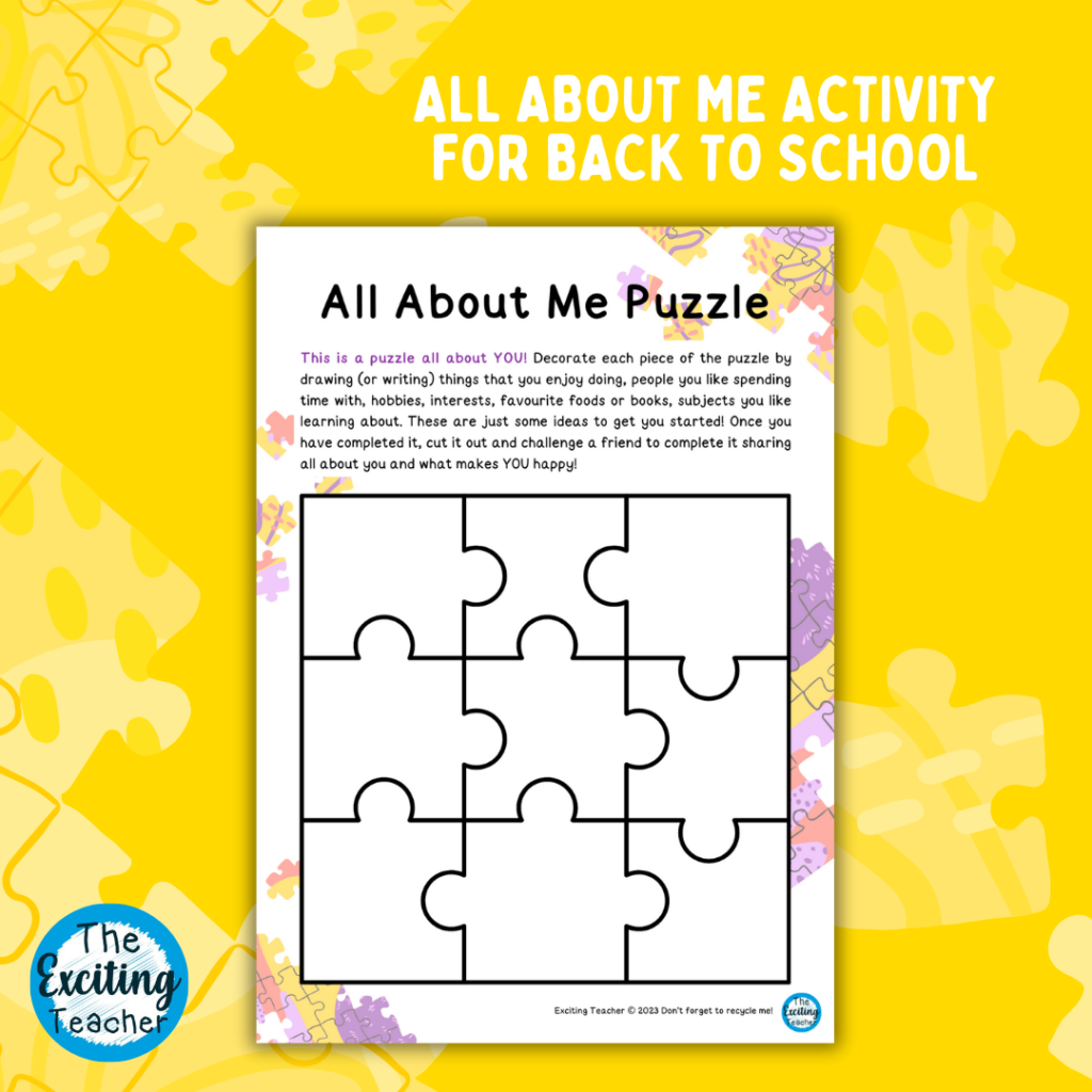 all about me puzzle template