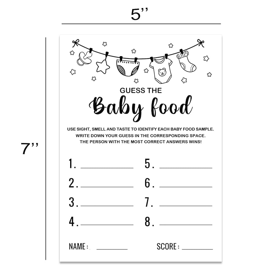 free printable baby food shower game