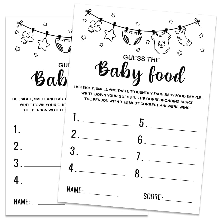 free printable baby food game