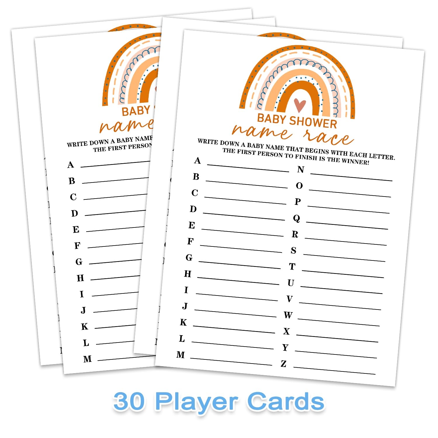 free printable baby boy name game race