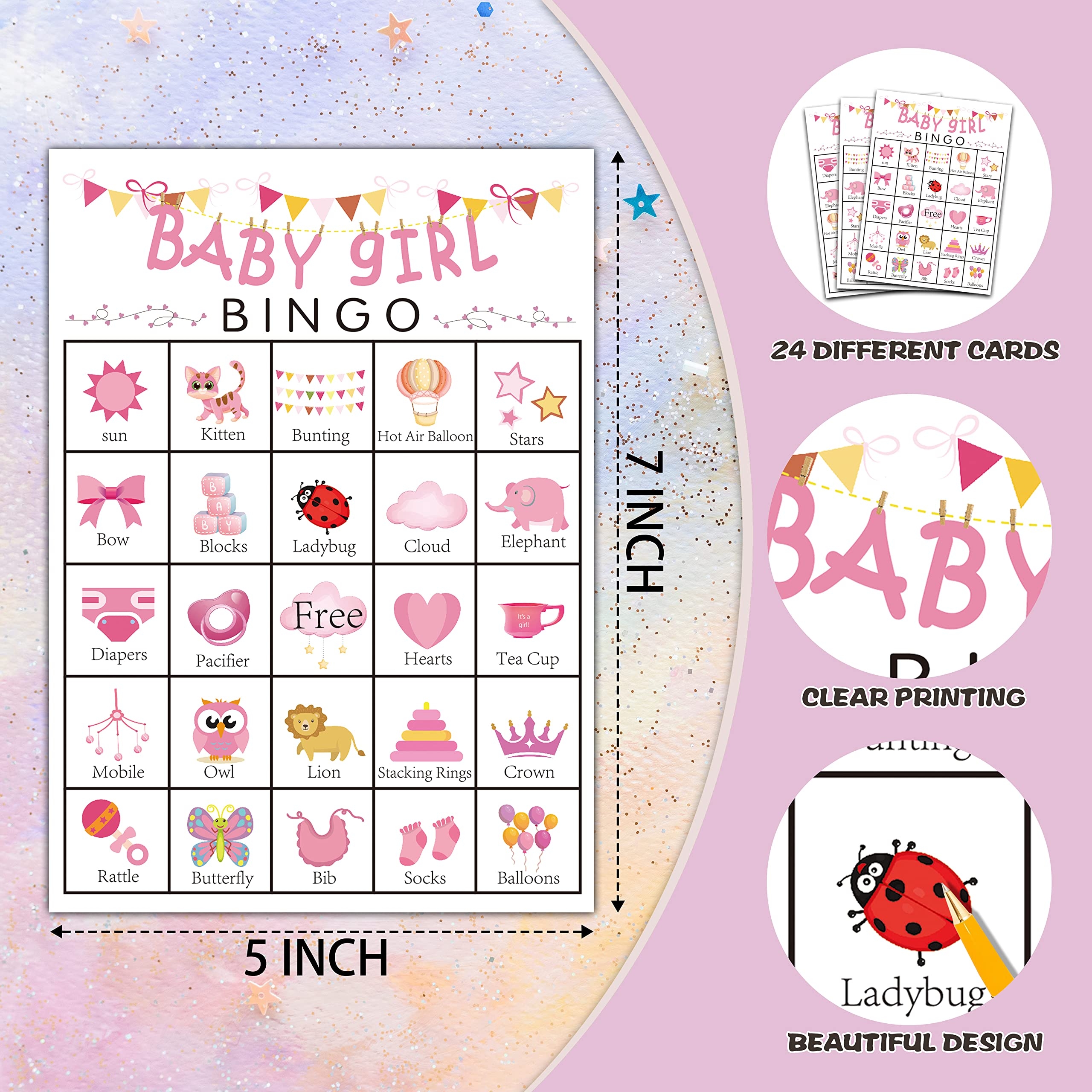 free printable baby shower games bingo cards with pictures