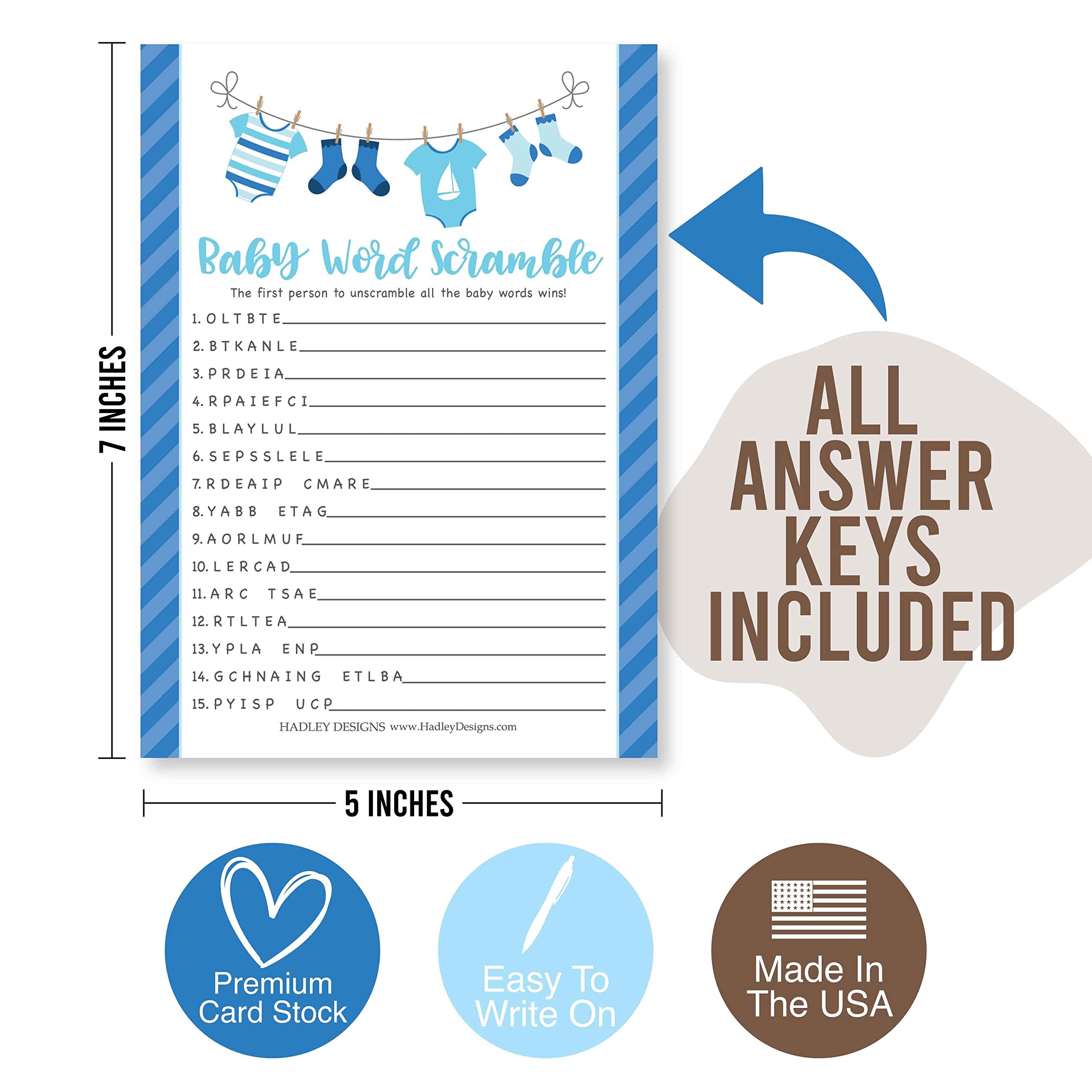 Amazon Hadley Designs Hilarious Baby Shower Games For Boys 