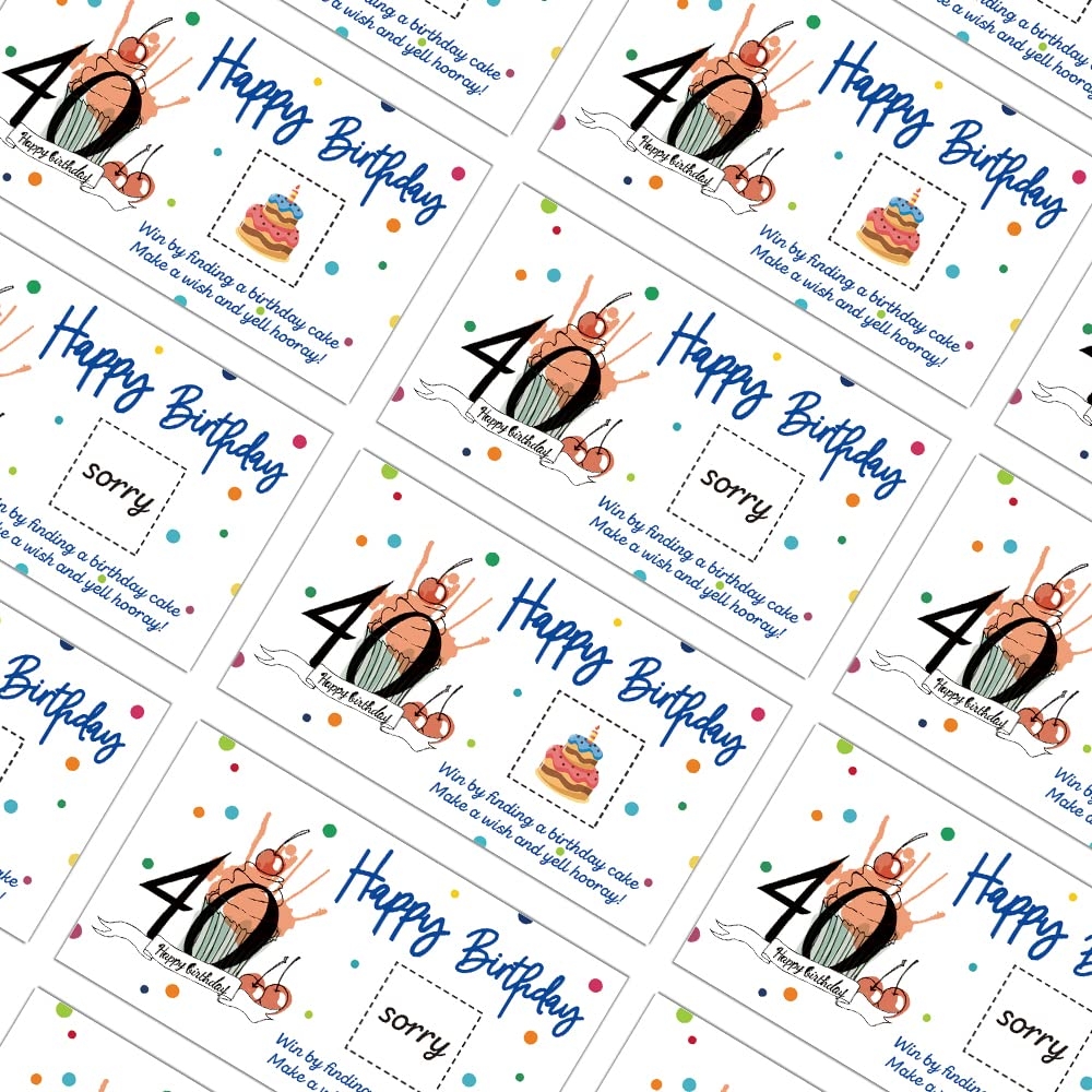 Amazon REWIDPARTY Colorful 40th Birthday Party Game Scratch 