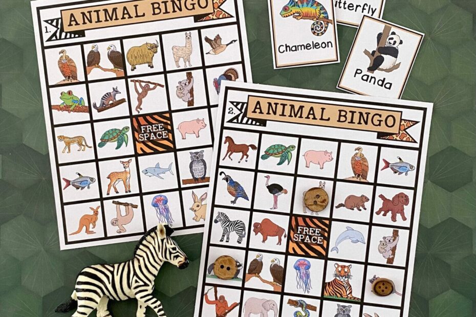 Animal BINGO Game Printable Boards Crafting Cheerfully
