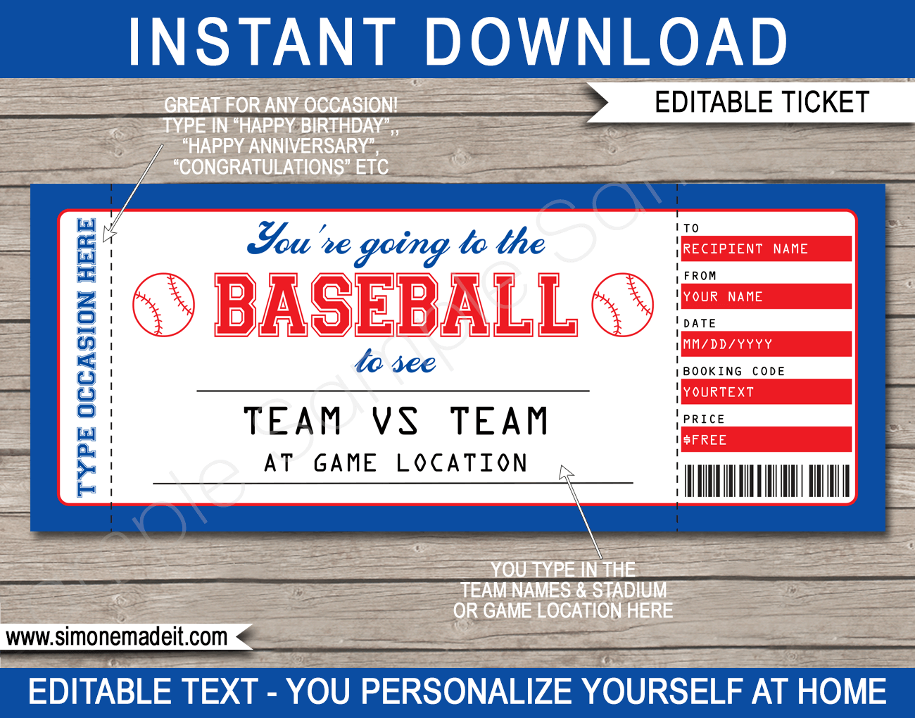 free printable baseball game ticket template