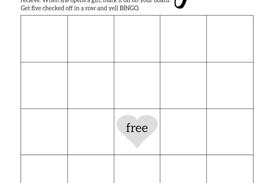 Baby Shower Bingo Printable Cards Template Paper Trail Design