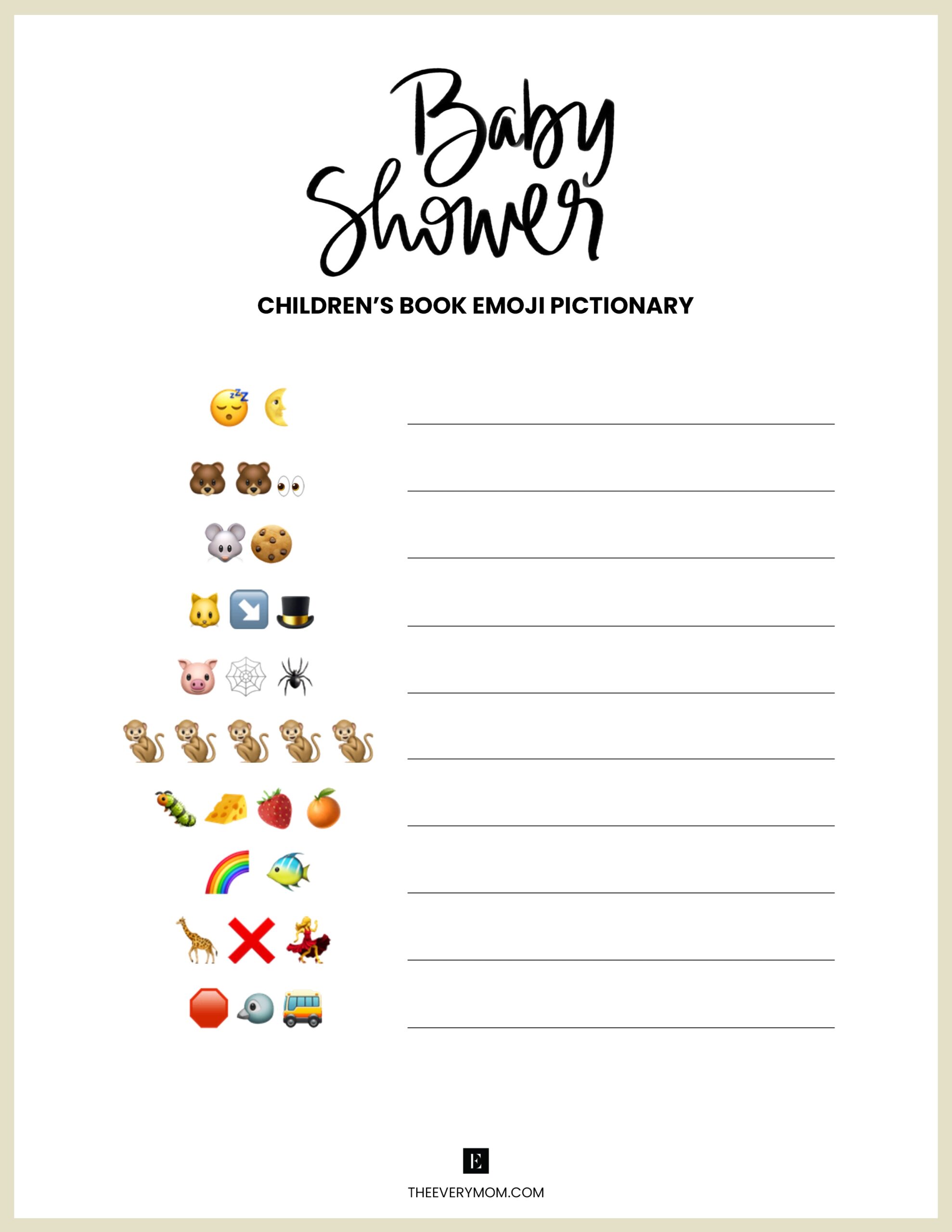 free printable baby emoji game
