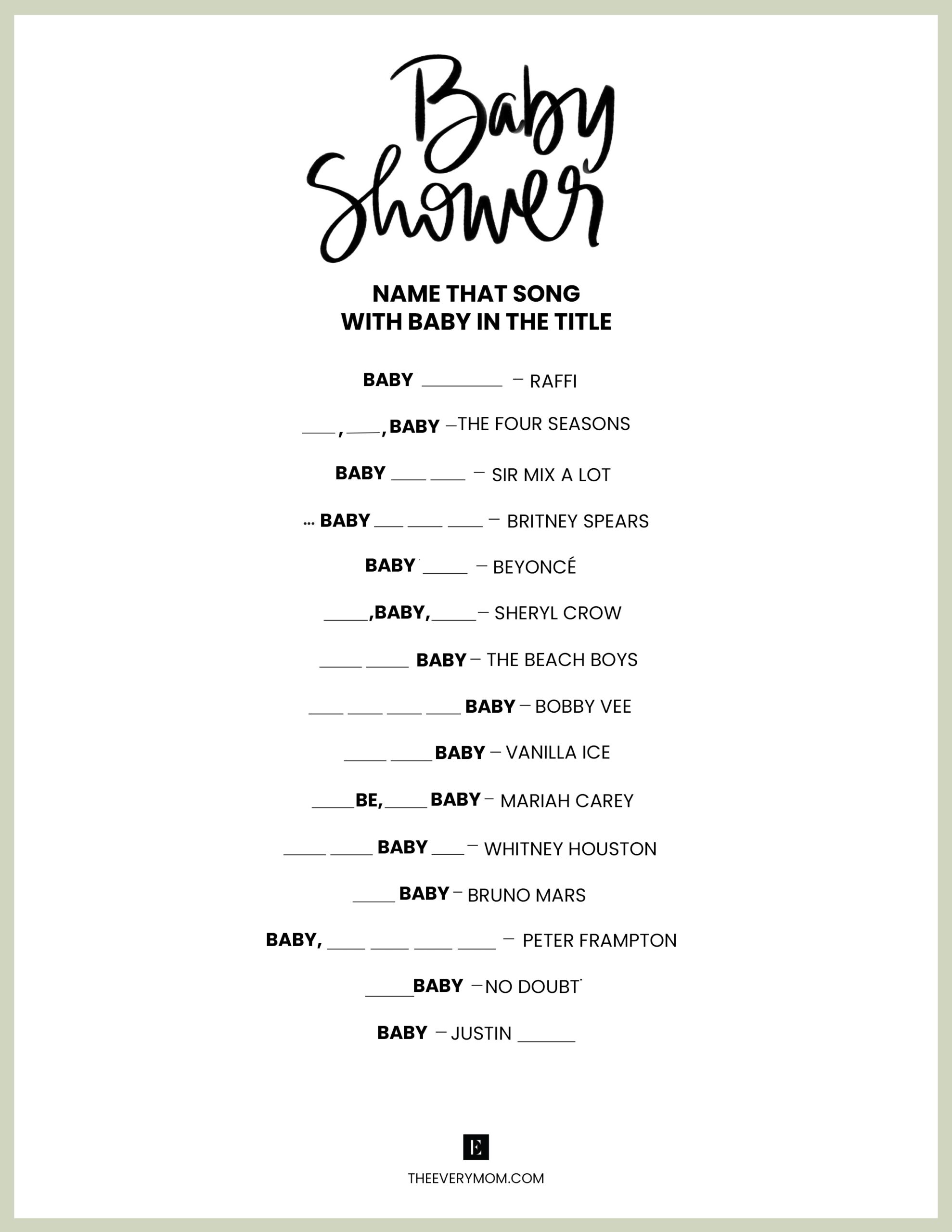 free printable baby girl shower guess the baby food game